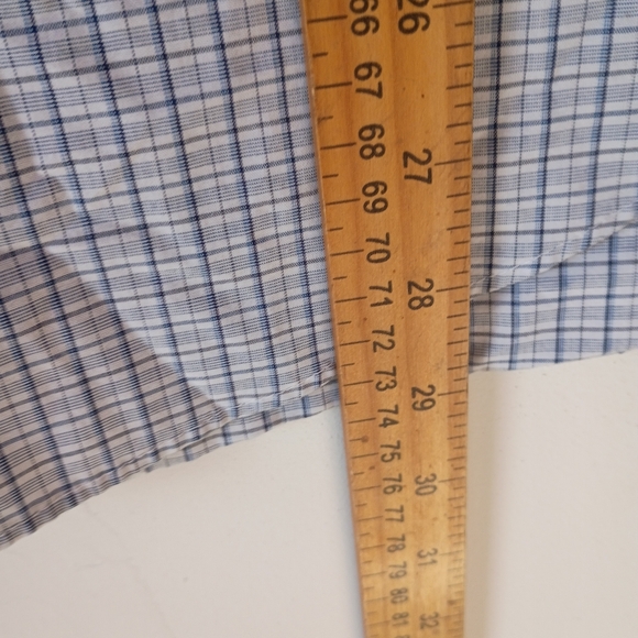 Calvin Klein Slim Fit Stretch Wrinkle Free Blue Check Dress Shirt XL - Picture 5 of 11